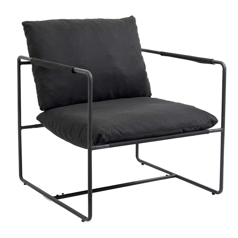 Canapé avec fauteuil rembourré simple avec cadre en fer noir (Y-C38)