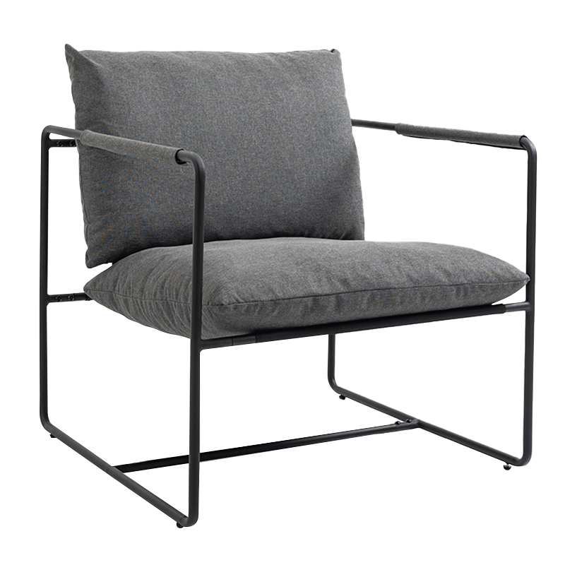 Canapé avec fauteuil rembourré simple avec cadre en fer gris (Y-C38)