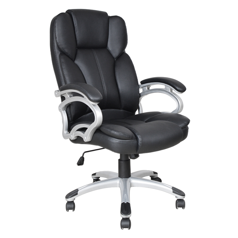 Siège de bureau exécutif avec accoudoir à coussin fixe à dossier haut noir (Y-2825)