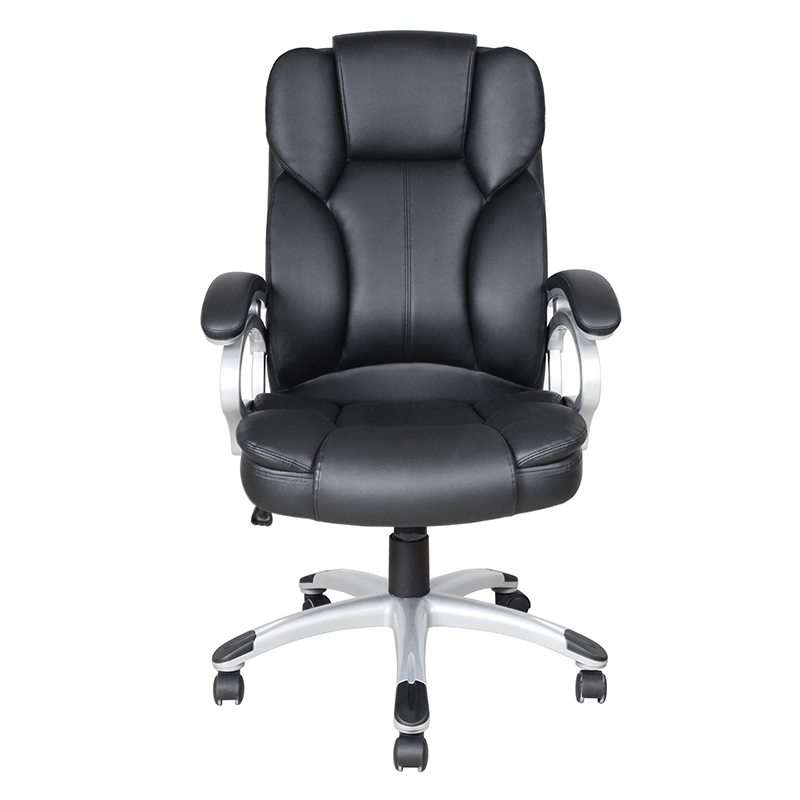Siège de bureau exécutif avec accoudoir à coussin fixe à dossier haut noir (Y-2825)