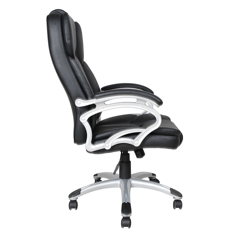 Siège de bureau exécutif avec accoudoir à coussin fixe à dossier haut noir (Y-2825)