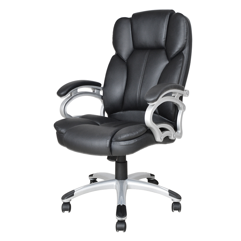 Siège de bureau exécutif avec accoudoir à coussin fixe à dossier haut noir (Y-2825)