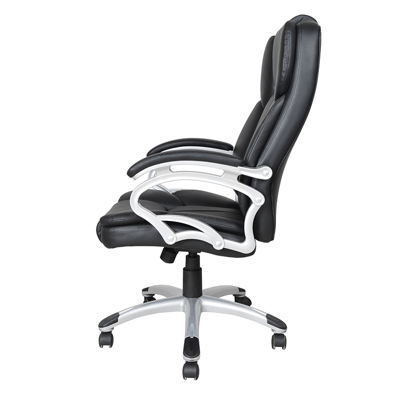 Siège de bureau exécutif avec accoudoir à coussin fixe à dossier haut noir (Y-2825)