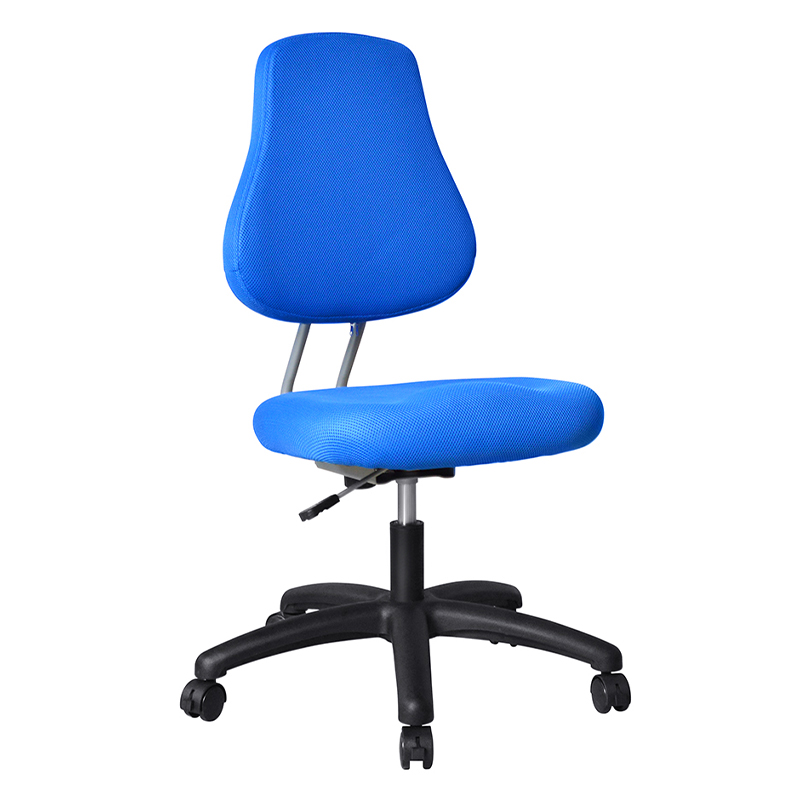 Chaise de travail sans accoudoirs en tissu bleu avec base en nylon (M-6122)