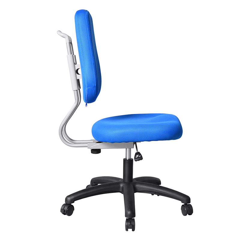 Chaise de travail sans accoudoirs en tissu bleu avec base en nylon (M-6122)