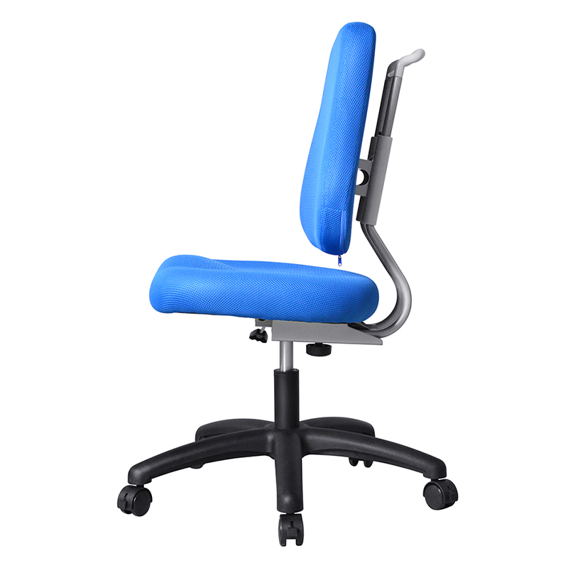 Chaise de travail sans accoudoirs en tissu bleu avec base en nylon (M-6122)