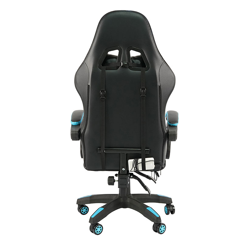 Bleu professionnel pivotant inclinable RGB Gamer accoudoir réglable Led chaise de jeu avec repose-pieds (Y-2442)