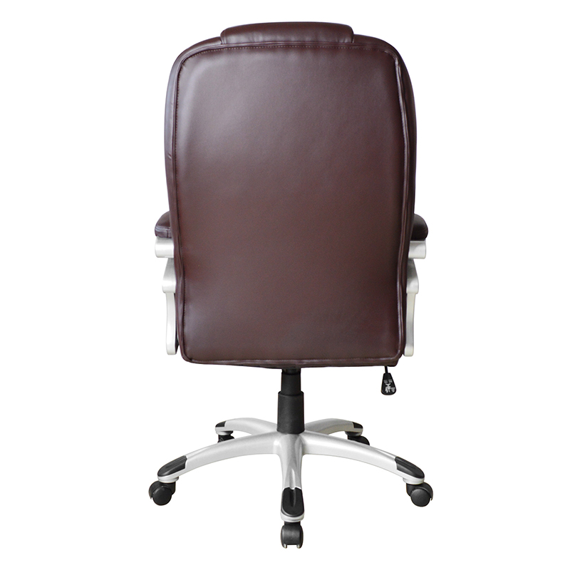 Siège de bureau exécutif avec accoudoir à coussin fixe à dossier haut marron (Y-2825)