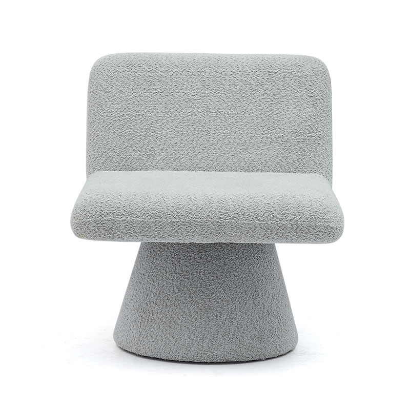 Chaise d'appoint pivotante rembourrée gris moderne, canapé simple en tissu pour salon (GY-642)