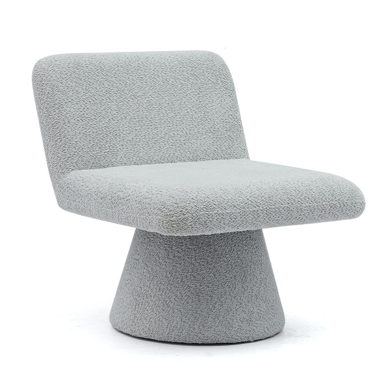 Chaise d'appoint pivotante rembourrée gris moderne, canapé simple en tissu pour salon (GY-642)
