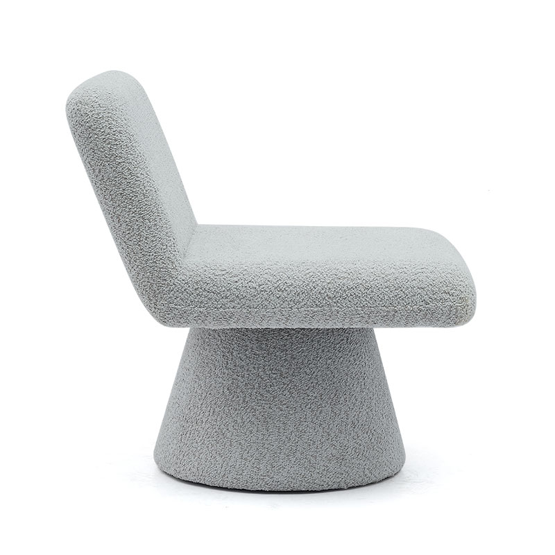 Chaise d'appoint pivotante rembourrée gris moderne, canapé simple en tissu pour salon (GY-642)
