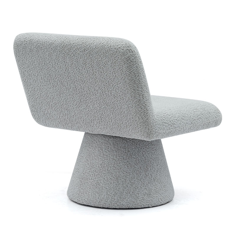 Chaise d'appoint pivotante rembourrée gris moderne, canapé simple en tissu pour salon (GY-642)