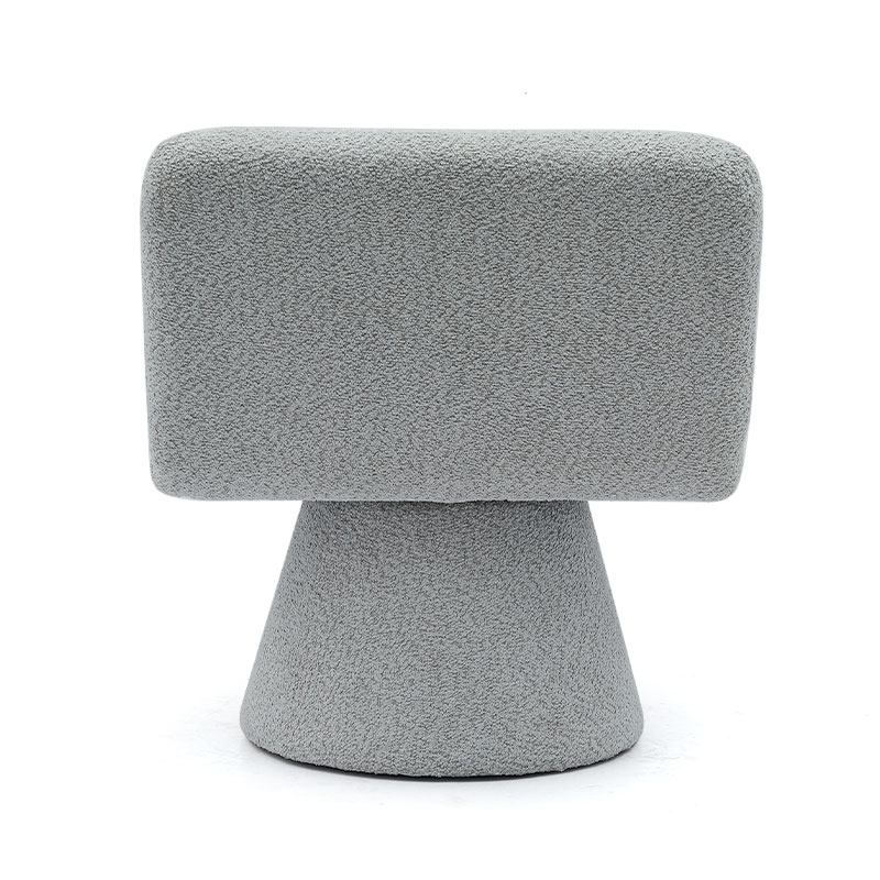 Chaise d'appoint pivotante rembourrée gris moderne, canapé simple en tissu pour salon (GY-642)