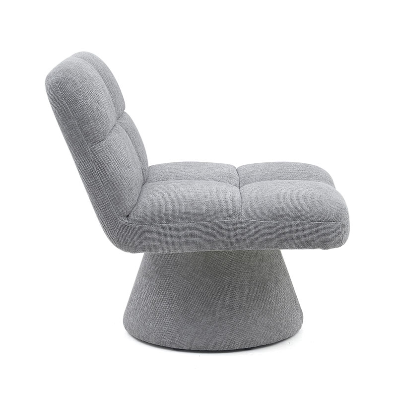 Chaises de canapé pivotantes à coussin doux en tissu sans accoudoirs uniques nordiques contemporains pour la maison avec base rotative (GY-643)