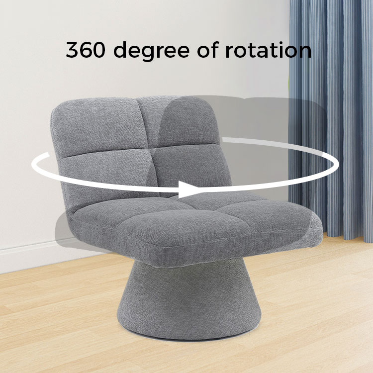 Chaises de canapé pivotantes à coussin doux en tissu sans accoudoirs uniques nordiques contemporains pour la maison avec base rotative (GY-643)