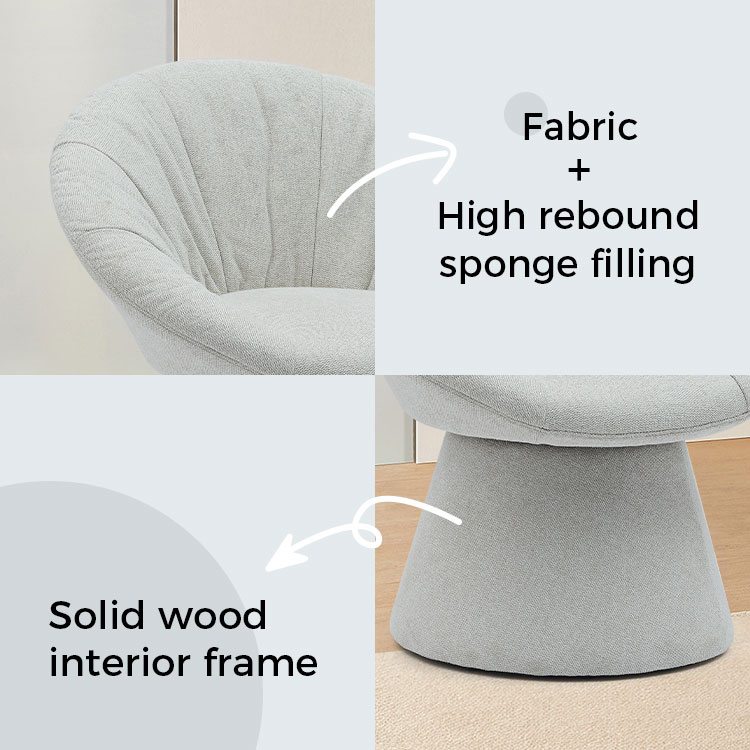 Chaise de salle à manger rotative italienne simple et élégante, fauteuil de loisirs à Base ronde pour salon hôtel (GY-644)