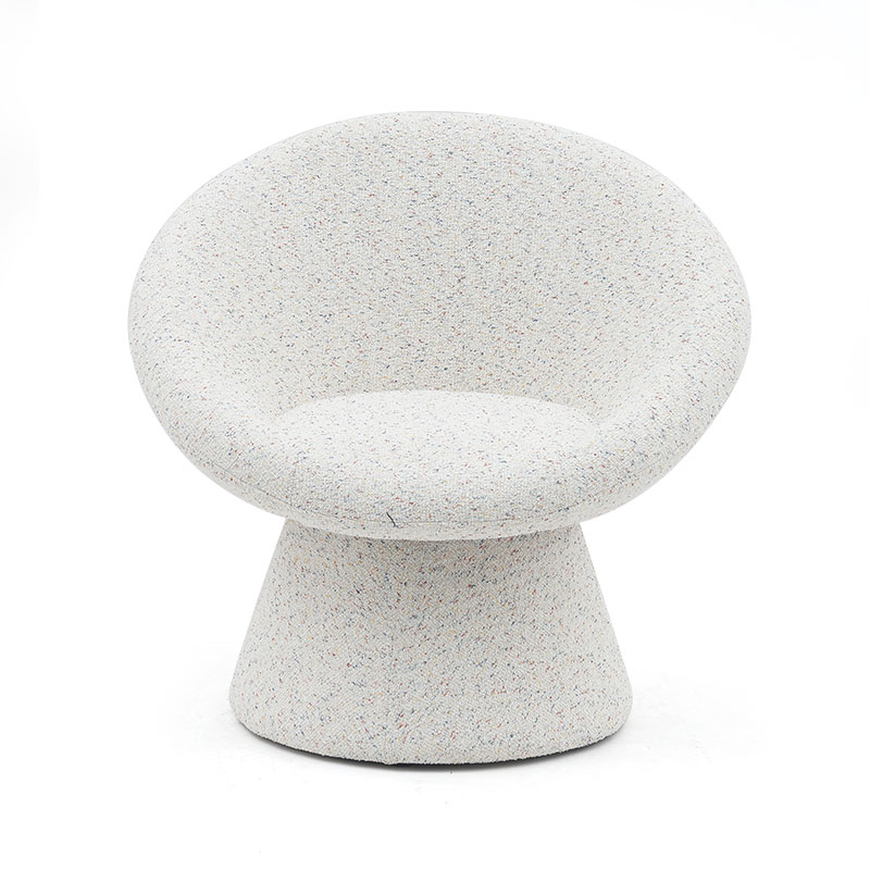 Chaise de salon de forme ronde paresseuse en tissu blanc nordique, canapé monoplace, chaises longues d'appoint avec dossier (GY-645)