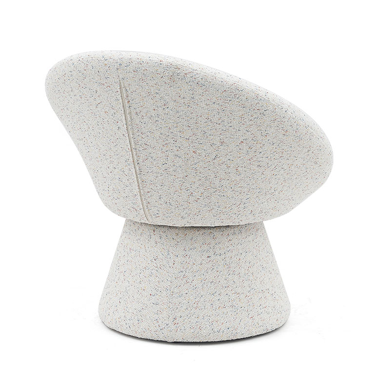 Chaise de salon de forme ronde paresseuse en tissu blanc nordique, canapé monoplace, chaises longues d'appoint avec dossier (GY-645)