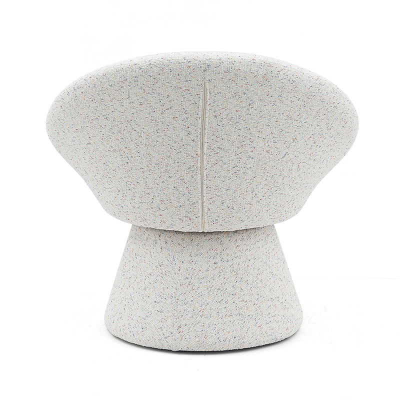 Chaise de salon de forme ronde paresseuse en tissu blanc nordique, canapé monoplace, chaises longues d'appoint avec dossier (GY-645)