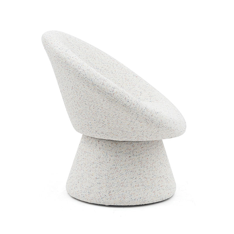 Chaise de salon de forme ronde paresseuse en tissu blanc nordique, canapé monoplace, chaises longues d'appoint avec dossier (GY-645)