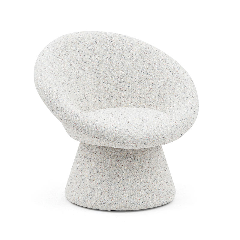 Chaise de salon de forme ronde paresseuse en tissu blanc nordique, canapé monoplace, chaises longues d'appoint avec dossier (GY-645)