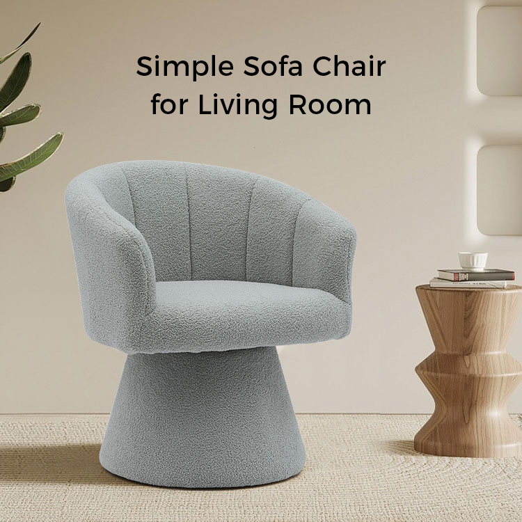 Gris style de loisirs d'intérieur confortable épaissir coussin de siège pivotant hôtel accent chaise longue chaise fauteuil pour salon (GY-646)