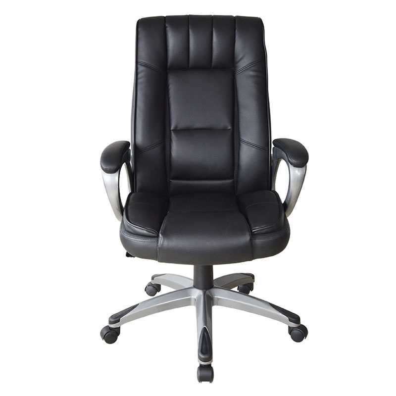 Chaise de bureau ergonomique de gestionnaire d'accoudoir de coussin de peinture en cuir noir (M-6113)