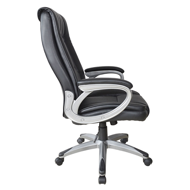Chaise de bureau ergonomique de gestionnaire d'accoudoir de coussin de peinture en cuir noir (M-6113)