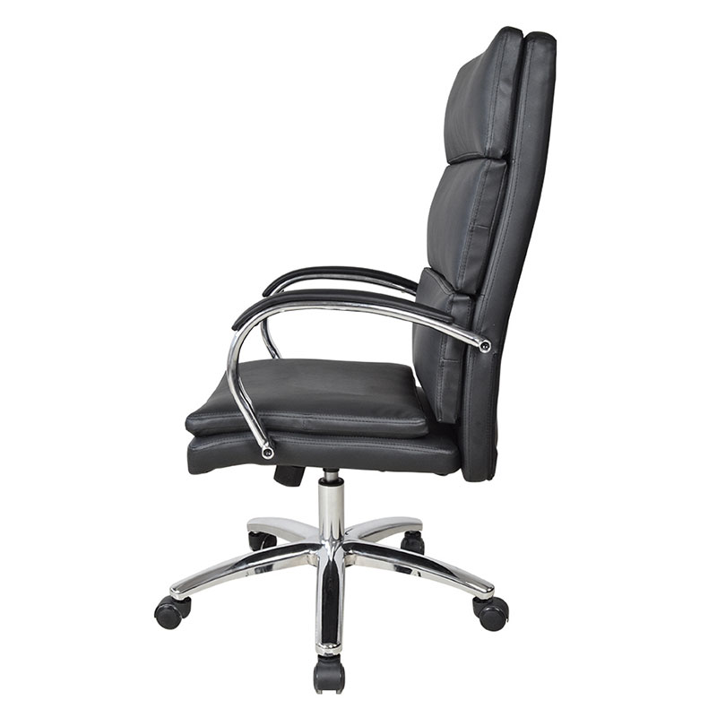 Chaise de bureau exécutive avec accoudoirs chromés à dossier haut (M-6114)
