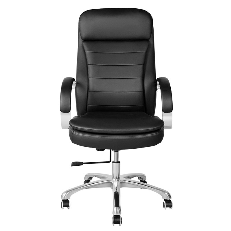 Chaise de bureau exécutive pivotante en PU à dossier haut avec accoudoir chromé (M-6115)