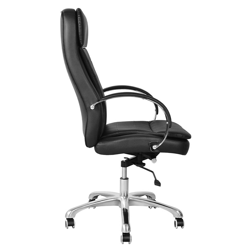 Chaise de bureau exécutive pivotante en PU à dossier haut avec accoudoir chromé (M-6115)