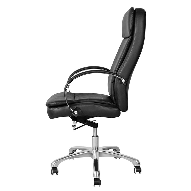 Chaise de bureau exécutive pivotante en PU à dossier haut avec accoudoir chromé (M-6115)