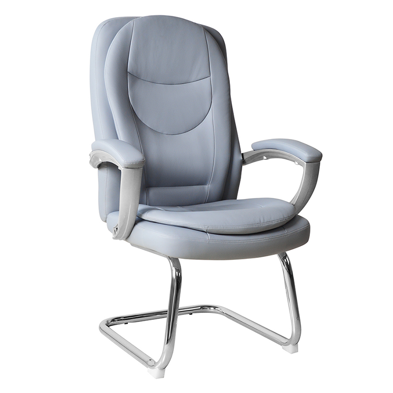 Chaise de conférence moderne en cuir à dossier haut avec base chromée fixe (M-6124)