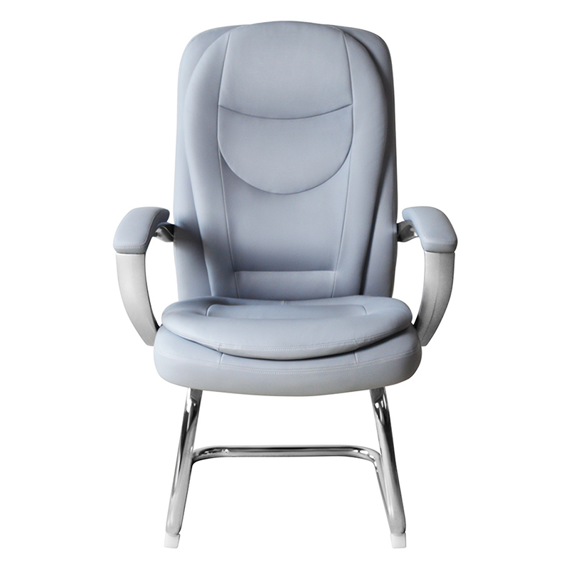 Chaise de conférence moderne en cuir à dossier haut avec base chromée fixe (M-6124)