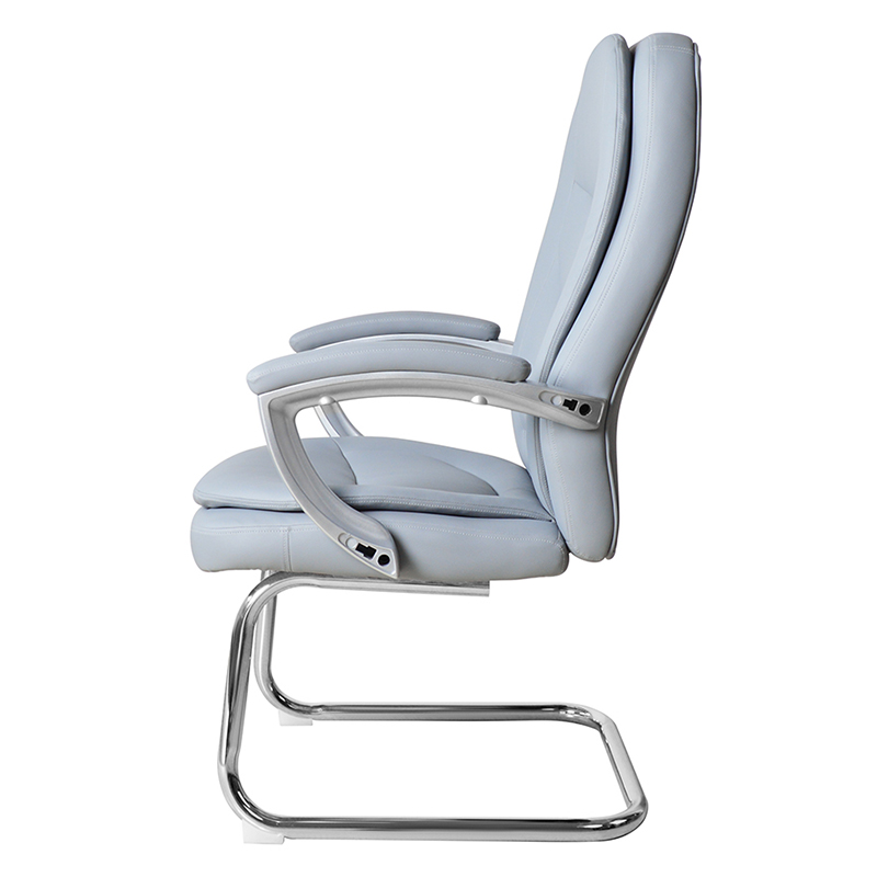 Chaise de conférence moderne en cuir à dossier haut avec base chromée fixe (M-6124)