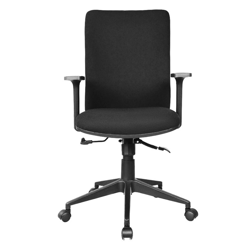 Chaise de travail du personnel avec accoudoirs en PP à dossier moyen en tissu (M-6127)