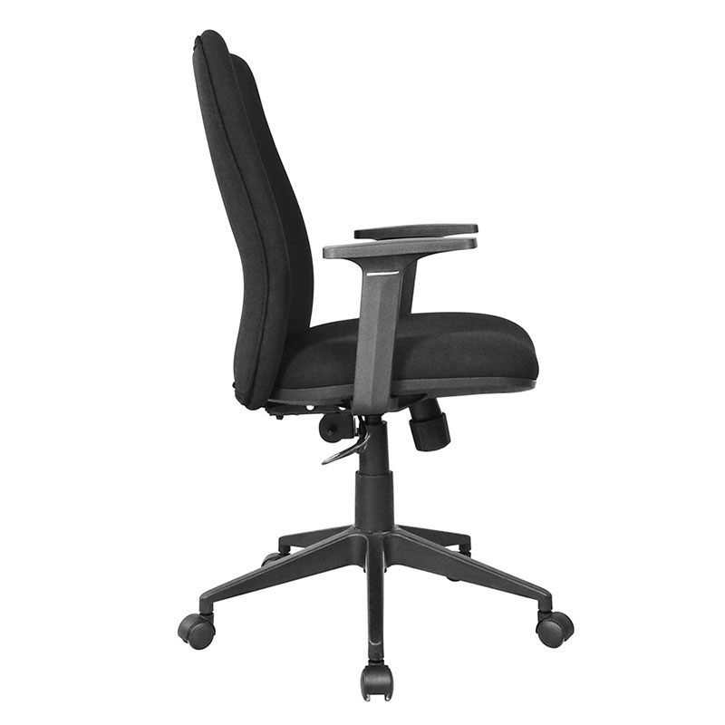 Chaise de travail du personnel avec accoudoirs en PP à dossier moyen en tissu (M-6127)