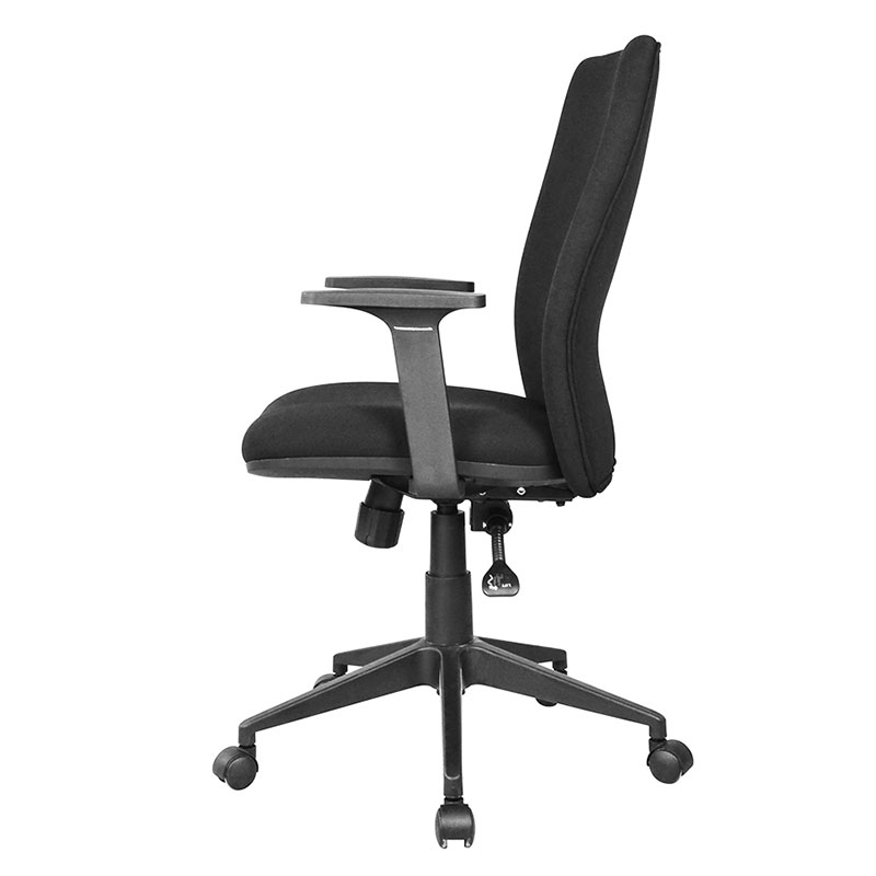 Chaise de travail du personnel avec accoudoirs en PP à dossier moyen en tissu (M-6127)