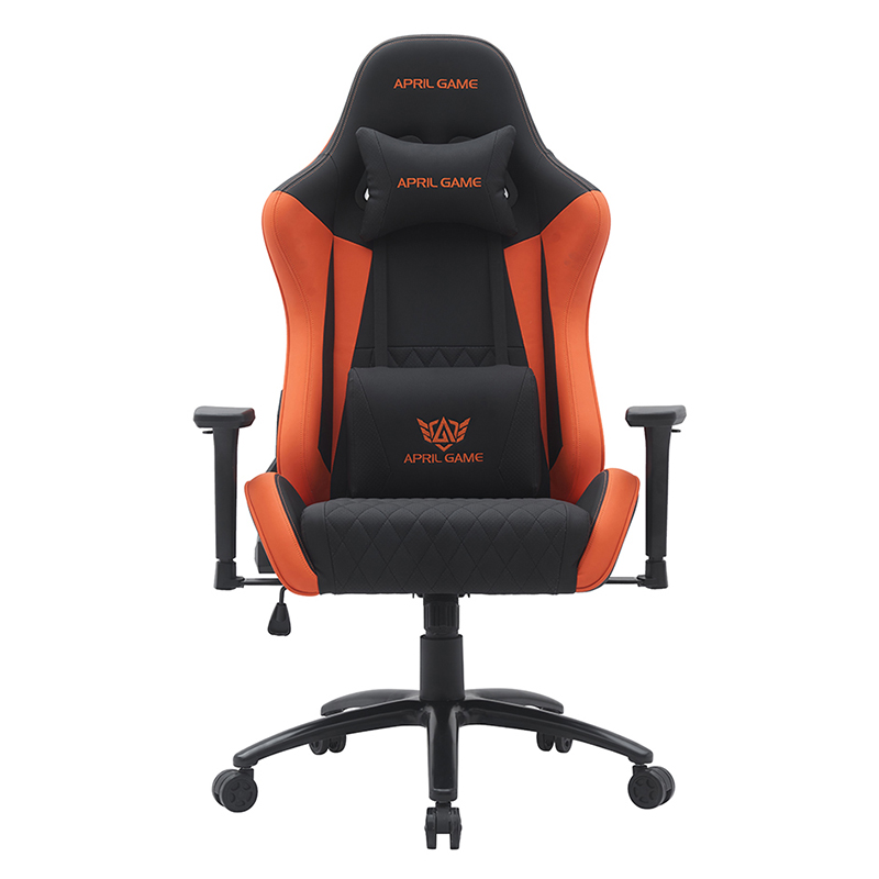 Chaise de jeu pivotante moderne orange avec accoudoirs 3D réglables (T-7122)