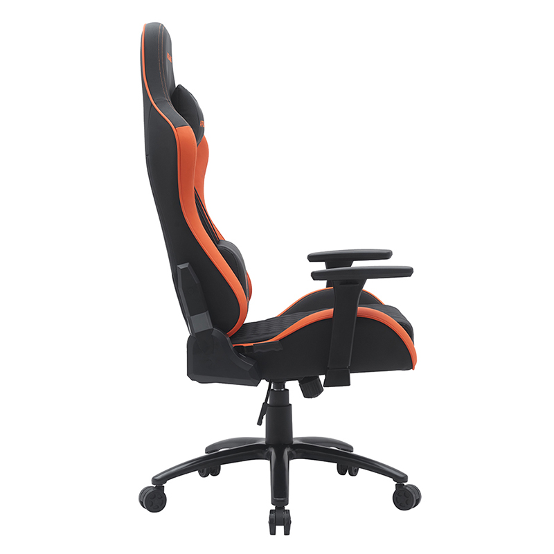 Chaise de jeu pivotante moderne orange avec accoudoirs 3D réglables (T-7122)