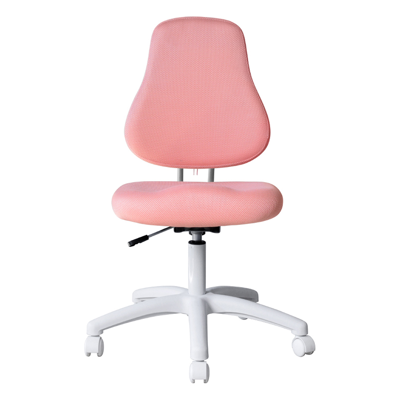 Chaise de travail sans accoudoirs en tissu rose avec base en nylon (M-6122)