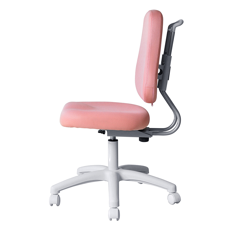 Chaise de travail sans accoudoirs en tissu rose avec base en nylon (M-6122)