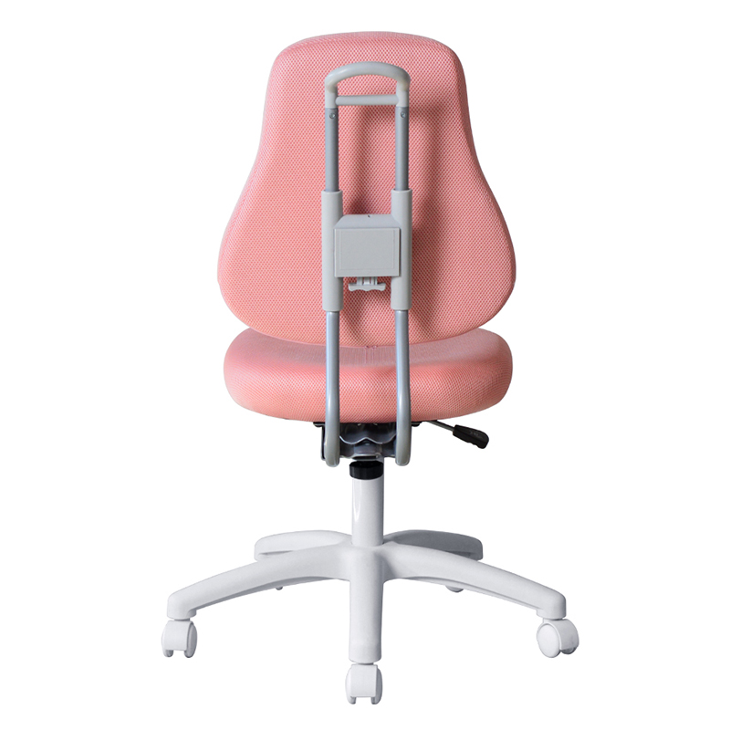 Chaise de travail sans accoudoirs en tissu rose avec base en nylon (M-6122)