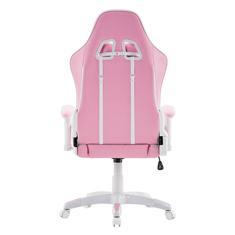 Chaise de jeu pivotante moderne rose avec accoudoirs 3D réglables (T-7122)