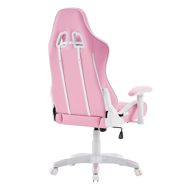 Chaise de jeu pivotante moderne rose avec accoudoirs 3D réglables (T-7122)