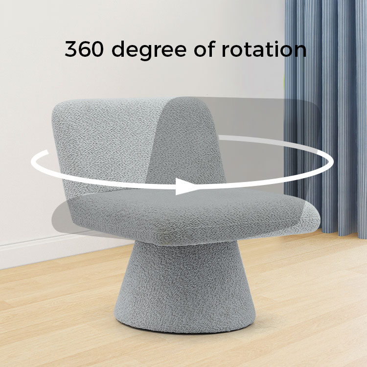 Chaise d'appoint pivotante rembourrée gris moderne, canapé simple en tissu pour salon (GY-642)