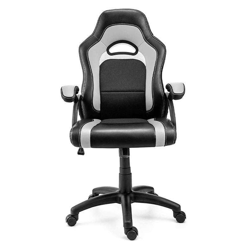 Fauteuil de salon en tissu moderne avec appui-tête réglable pivotant, matériau en acier et métal Pu pour les jeux et l'informatique (Y-2647)
