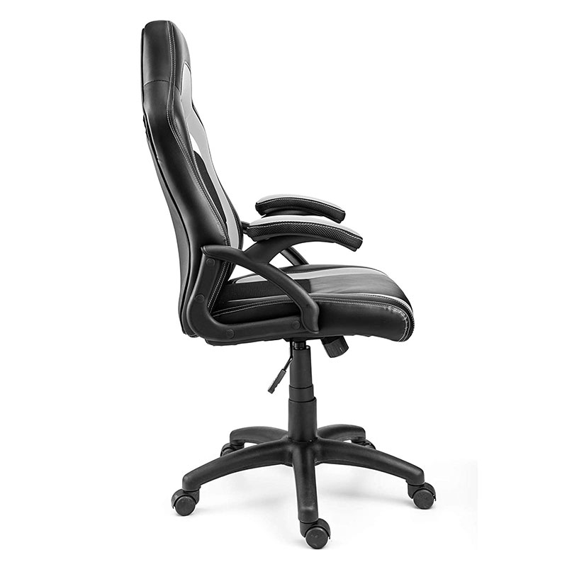 Fauteuil de salon en tissu moderne avec appui-tête réglable pivotant, matériau en acier et métal Pu pour les jeux et l'informatique (Y-2647)
