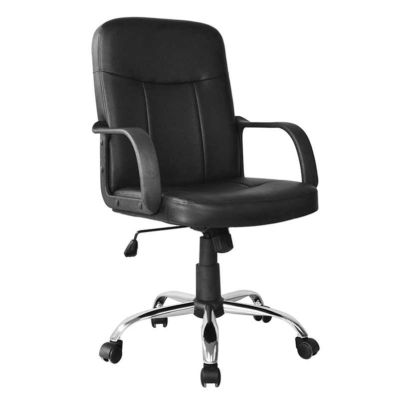 Chaise de bureau de travail avec accoudoir en PP à dossier moyen avec base chromée (Y-2744)