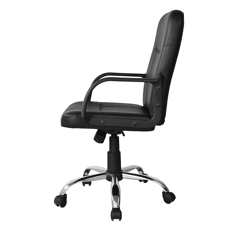 Chaise de bureau de travail avec accoudoir en PP à dossier moyen avec base chromée (Y-2744)